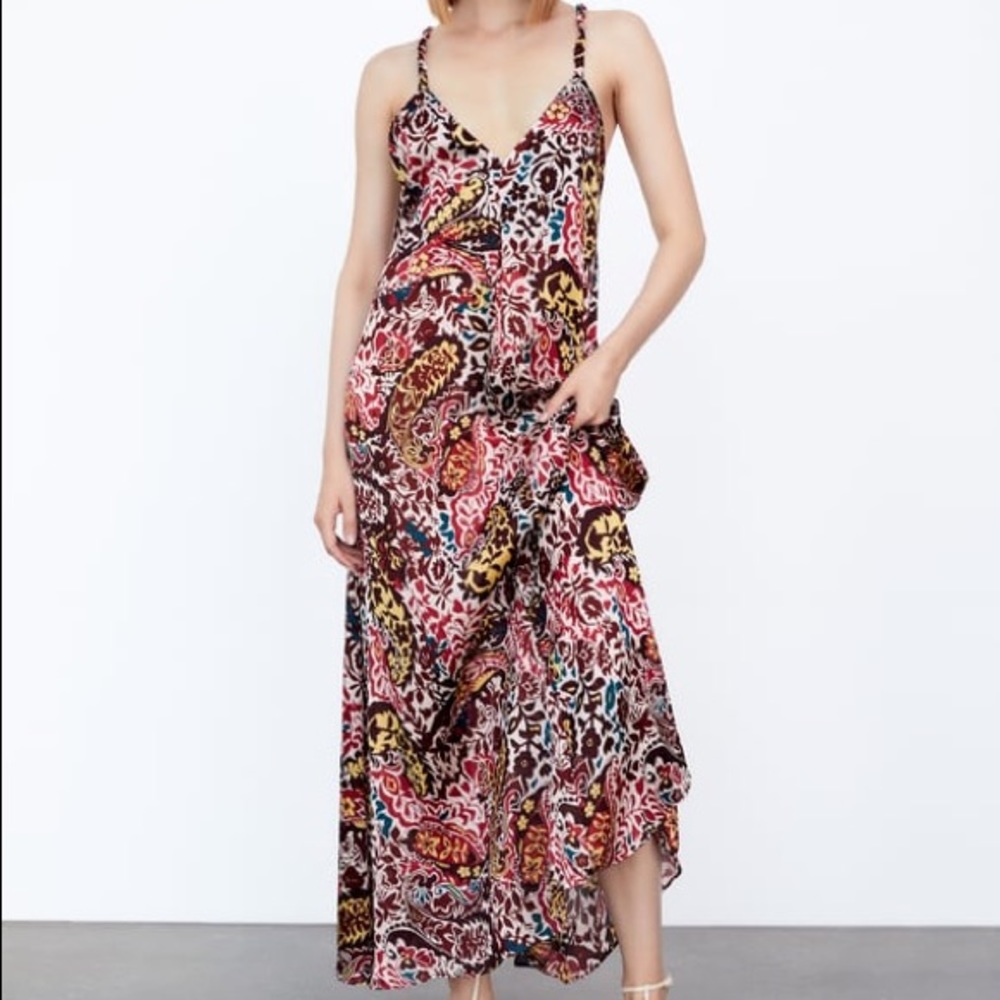 ZARA OVERSIZED FLORAL PRINTED MAXI DRESS - XS - Picture 3 of 9